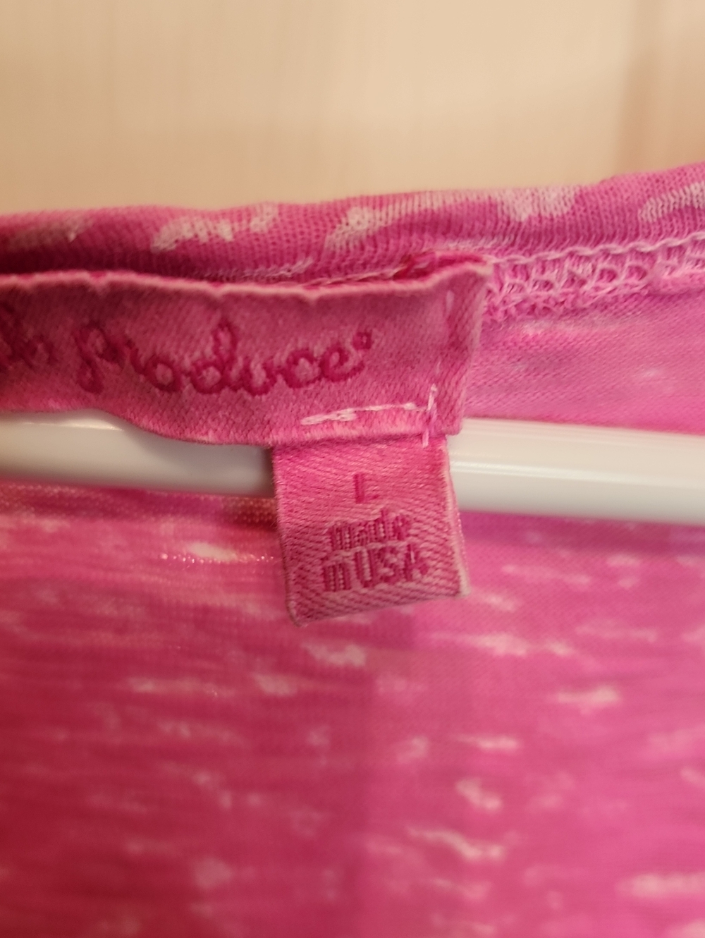 FRESH PRODUCE Pink and White Scoop Neck Tee Lightweight For Summer Beach Resort - Picture 3 of 8